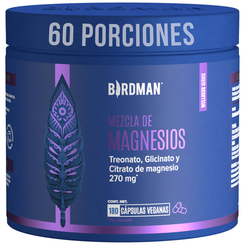 Mag Trifecta 3 en 1 - Citrato, Glicinato y Treonato de Magnesio - 180 Cápsulas - 60 Porciones - Pack