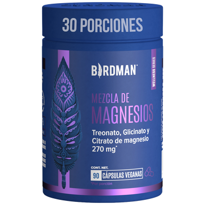 Mag Trifecta 3 en 1: Glicinato, Treonato y Citrato de Magnesio - 90 Cápsulas - 30 Porciones