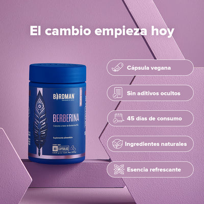 Berberina HCL - 90 Cápsulas - 45 Porciones - PACK