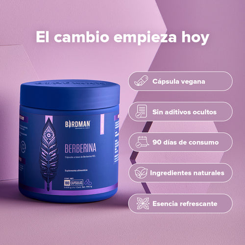 Berberina HCL - 180 Cápsulas - 90 Porciones - Pack