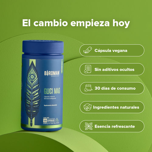 Glicinato de Magnesio - 120 Cápsulas - 30 Porciones Pack