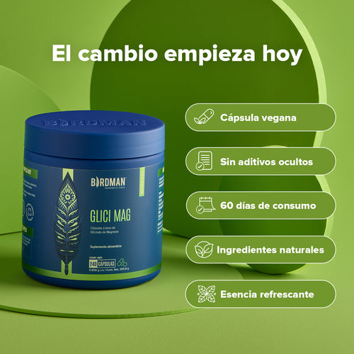 Glicinato de Magnesio - 240 Cápsulas - 60 Porciones - Pack