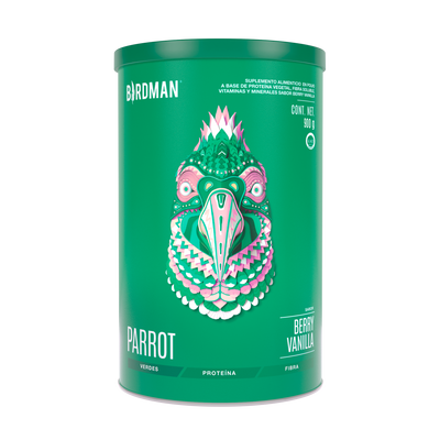 Parrot Greens & Protein Proteína en Polvo con Verdes & Vitaminas - Berry Vainilla 900 g