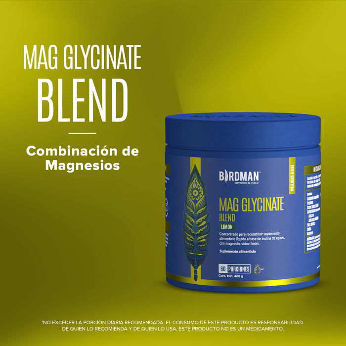 Mag Glycinate Blend - Glicinato y Citrato de Magnesio en Polvo - Sabor Limón - 60 Porciones