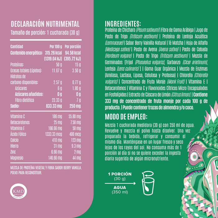 Parrot Greens & Protein Berry Vainilla 210 g