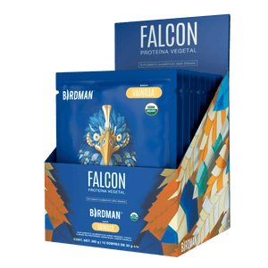 Falcon Protein: Proteína Vegana Orgánica en Polvo - Vainilla 12 Pack Sobres