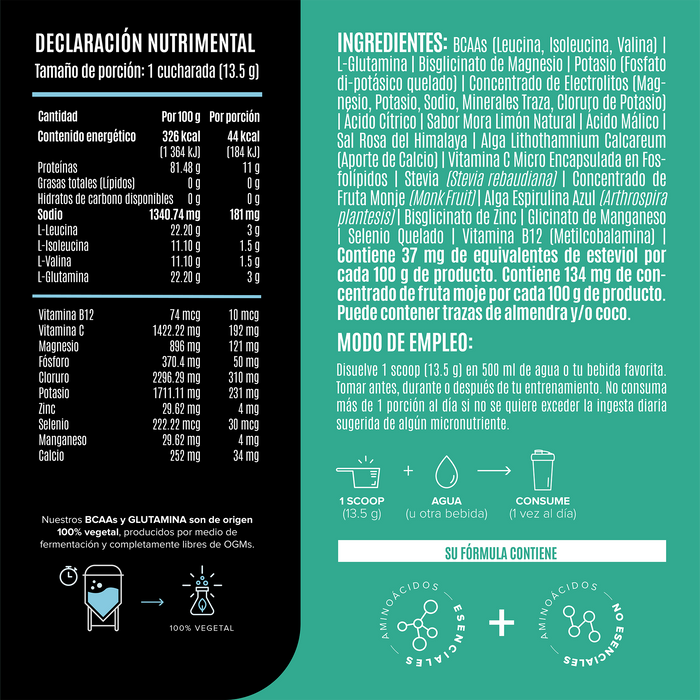 BCAAs & Glutamina Mora - Limón 405 g