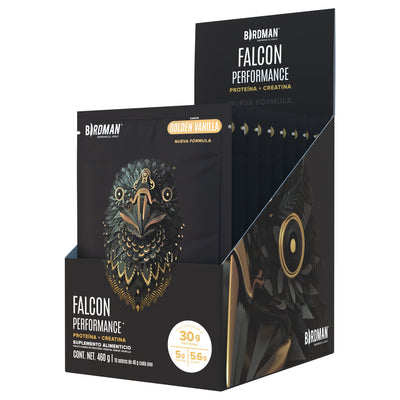Falcon Performance Proteína en Polvo con Creatina & BCAAs - Golden Vanilla 10 Pack Sobres