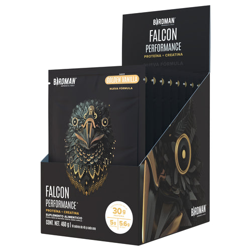 Falcon Performance Proteína en Polvo con Creatina & BCAAs - Golden Vanilla 10 Pack Sobres