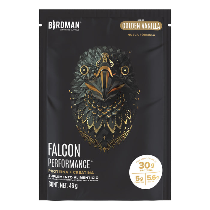 Falcon Performance Proteína en Polvo con Creatina & BCAAs - Golden Vanilla 10 Pack Sobres