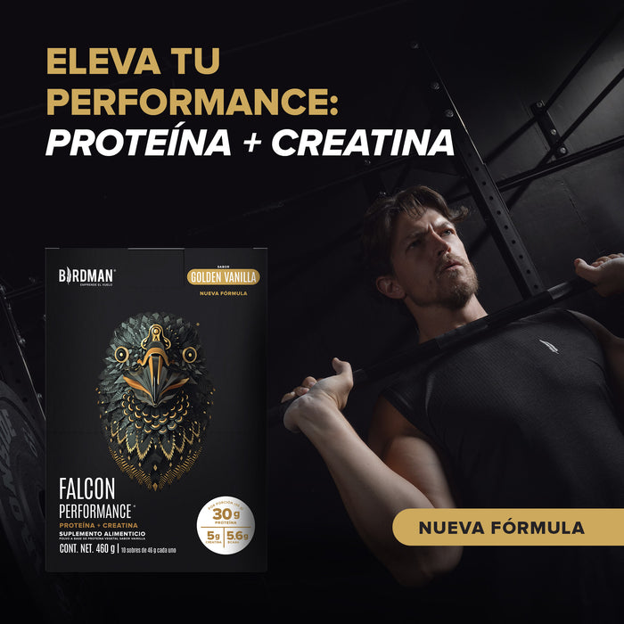 Falcon Performance Proteína en Polvo con Creatina & BCAAs - Golden Vanilla 10 Pack Sobres