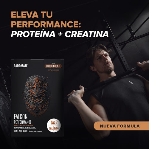 Falcon Performance Proteína en Polvo con Creatina & BCAAs - Choco Bronze 10 Pack Sobres