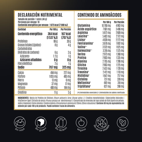 Falcon Performance Proteína en Polvo con Creatina & BCAAs - Golden Vanilla 10 Pack Sobres