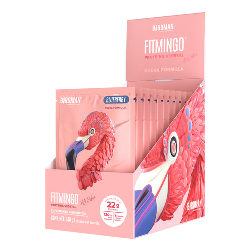 Fitmingo Protein Proteína en Polvo con Inositol & Vitaminas - Blueberry 10 pack sobres