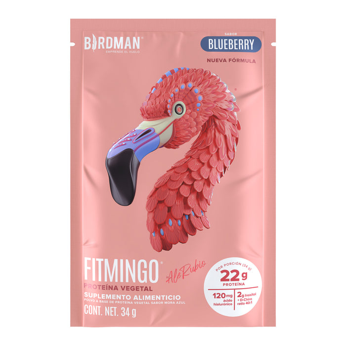 Fitmingo Protein Proteína en Polvo con Inositol & Vitaminas - Blueberry 10 pack sobres