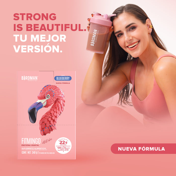 Fitmingo Protein Proteína en Polvo con Inositol & Vitaminas - Blueberry 10 pack sobres